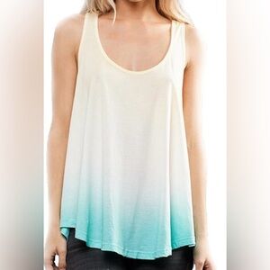 Free People Trapeze Tank Top with Low/Open Back in Mint Ombre